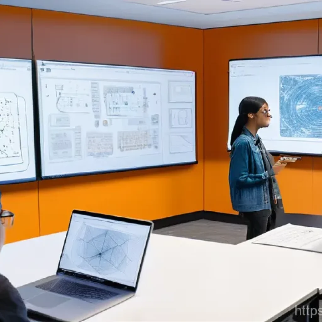 융합 연구 방법론의 교육 커리큘럼 - **Prompt 1: Converged Learning in an AI-Enhanced Classroom**
    A bright, modern university classro...