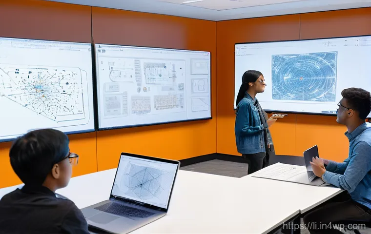 융합 연구 방법론의 교육 커리큘럼 - **Prompt 1: Converged Learning in an AI-Enhanced Classroom**
    A bright, modern university classro...