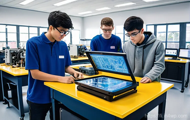 융합 연구 방법론의 교육 커리큘럼 - **Prompt 1: Converged Learning in an AI-Enhanced Classroom**
    A bright, modern university classro...