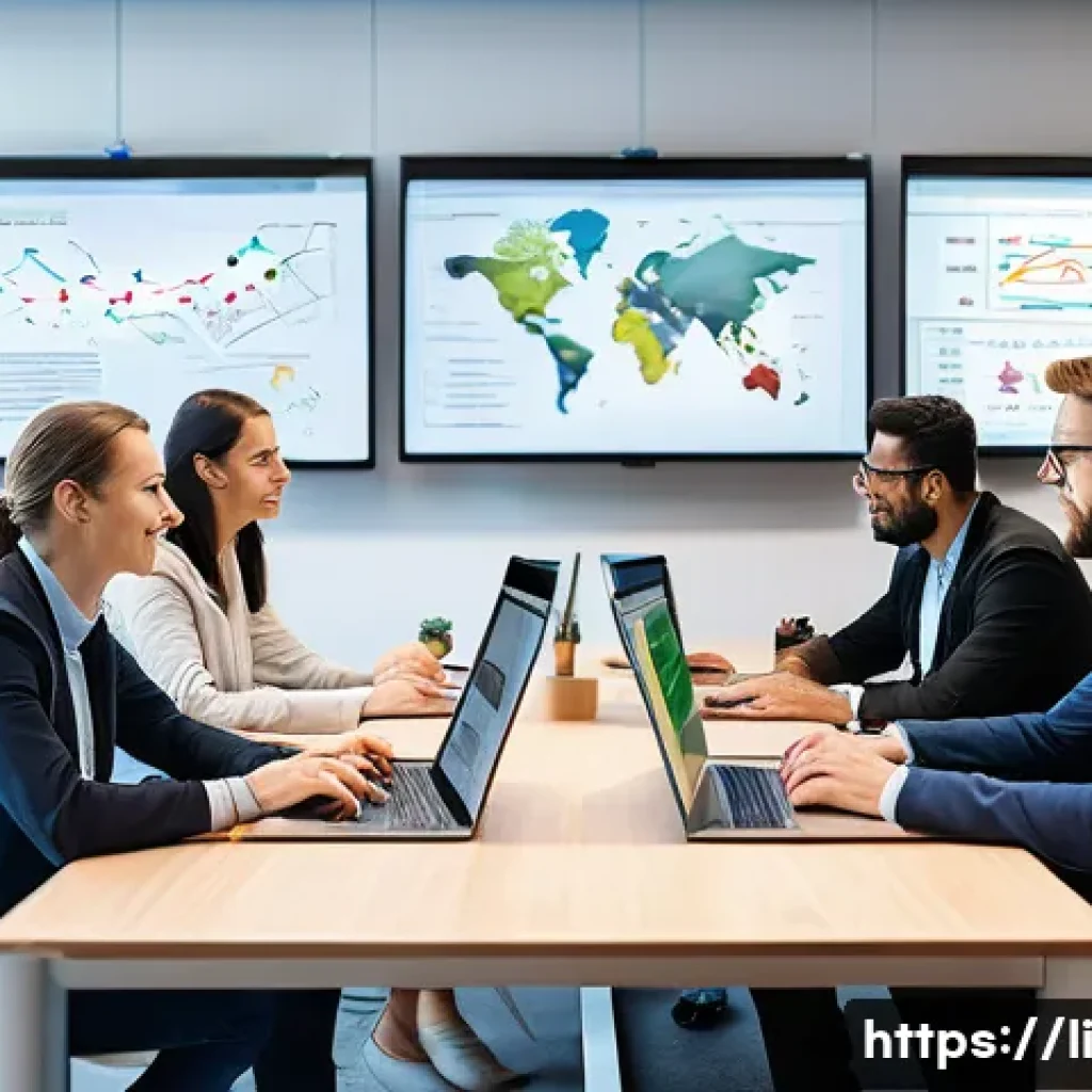 융합 연구의 상호 작용 모델 - A diverse team of researchers from biology, computer science, and engineering collaborating around a...