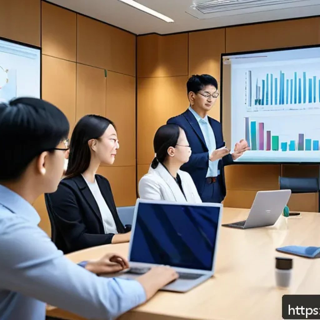 융합 연구 방법론의 기초 교육 - A diverse multidisciplinary research team collaborating in a modern conference room, featuring exper...