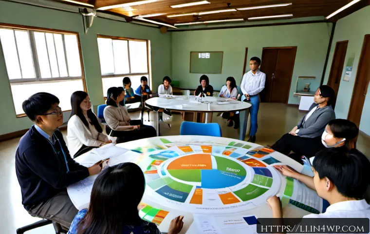 융합 연구 방법론의 사회적 책임 - Photorealistic interdisciplinary research workshop in a sunlit university innovation lab, a diverse ...
